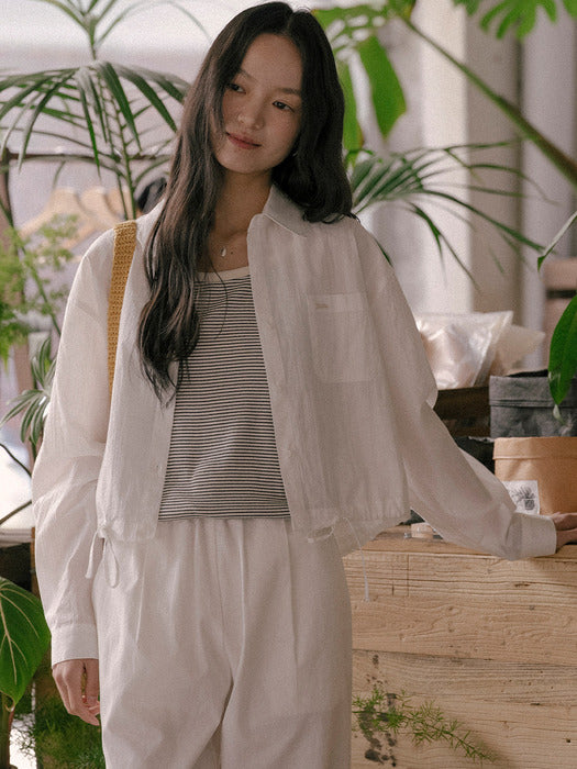 Tillidie Crop cotton Shirt Ivory