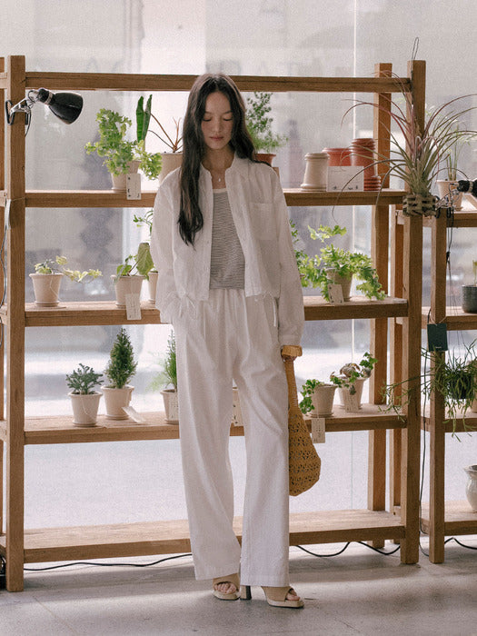 [tillidie] Crop cotton Shirt TISU01SH01_Ivory