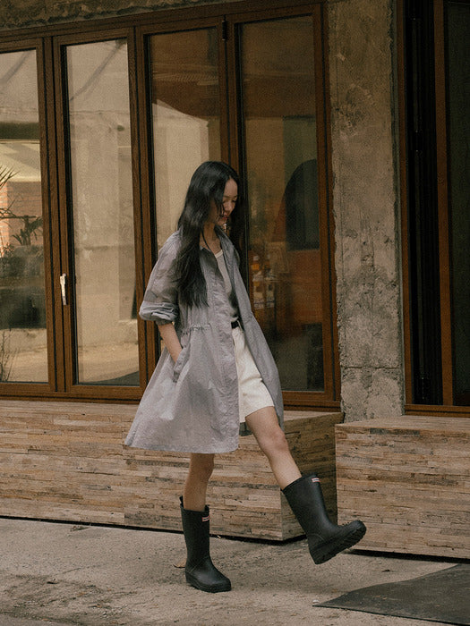 [TILLIDIE] Shirring string nylon coat TISU01CT01_Gray