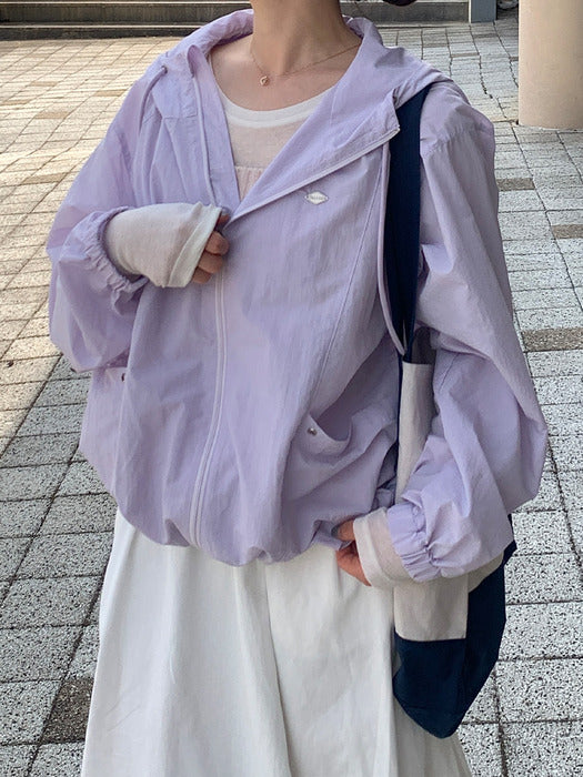 [TILLIDIE] Swish soft color string hood jumper_Lilac