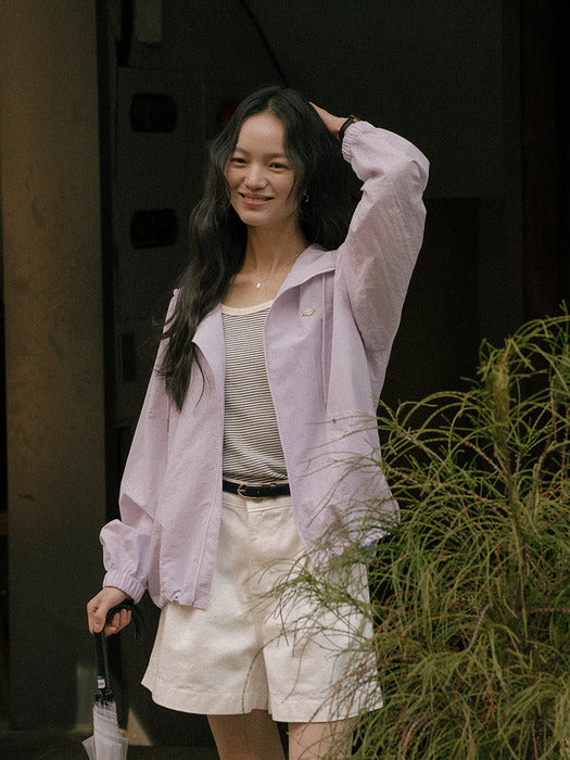 [TILLIDIE] Swish soft color string hood jumper_Lilac