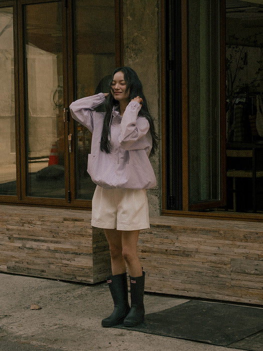 [TILLIDIE] Swish soft color string hood jumper_Lilac