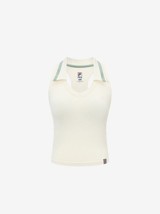CASA FILA Collared Tank Top_FS2ITH2393F_CRM