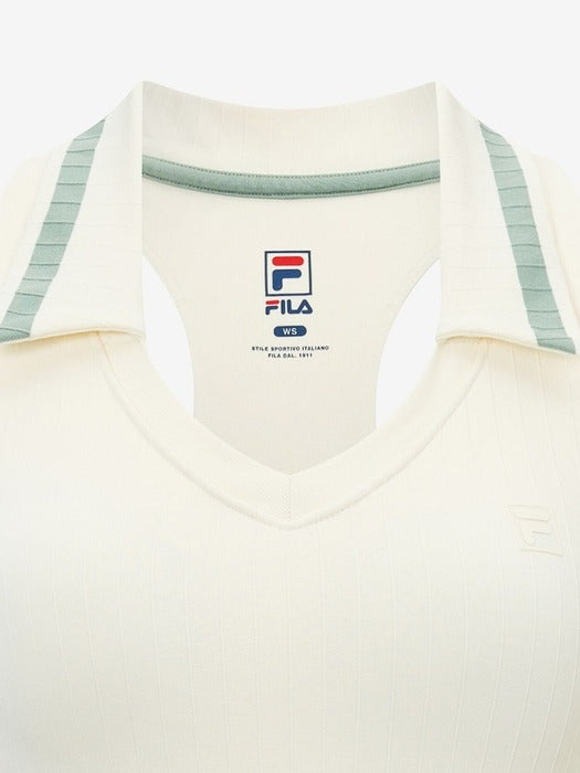 CASA FILA Collared Tank Top_FS2ITH2393F_CRM