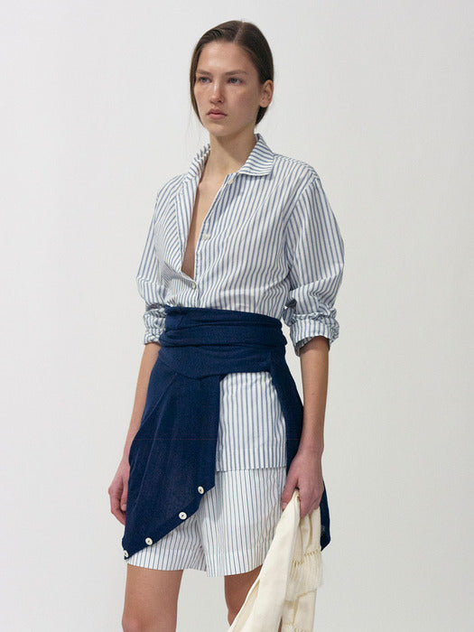 Mago stripe shirt (Navy stripe)