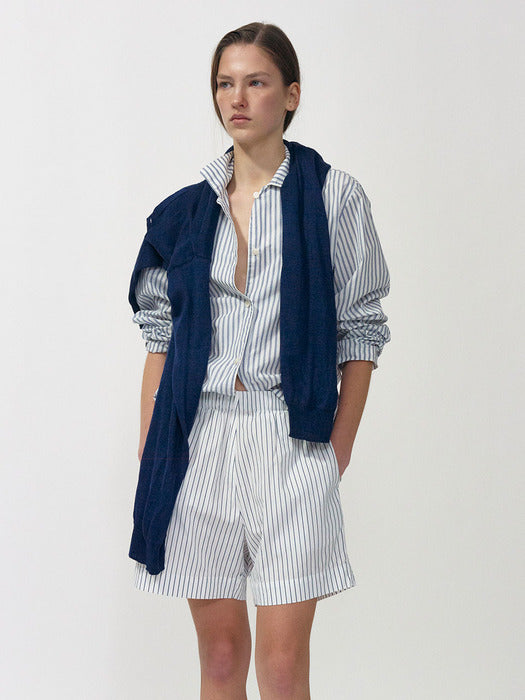 Mago stripe shirt (Navy stripe)