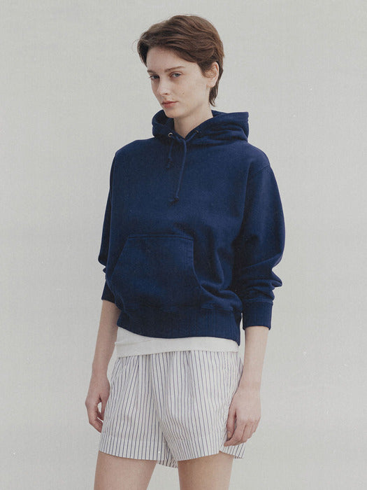 Heritage cotton hoodie (Washed navy)