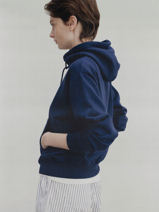 Heritage cotton hoodie (Washed navy)