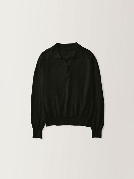 Nothing Written Carrel collar knit (Black)