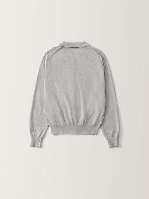 Villa cotton collar cardigan (Gray)