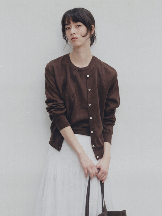[nothing written] Rola linen cardigan (Brown)