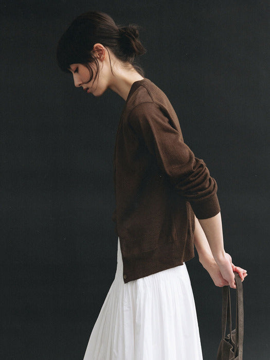 [nothing written] Rola linen cardigan (Brown)
