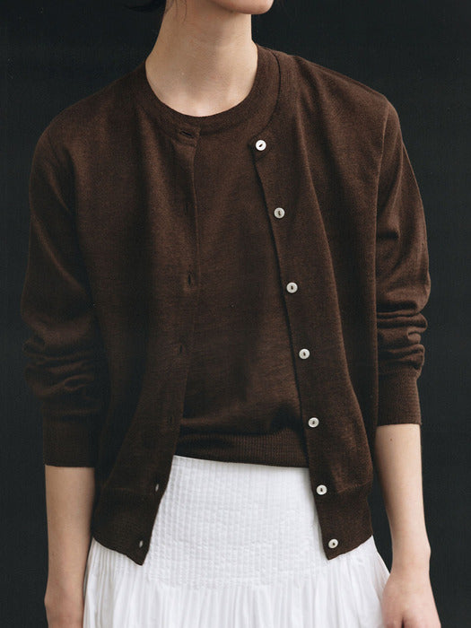 [nothing written] Rola linen cardigan (Brown)