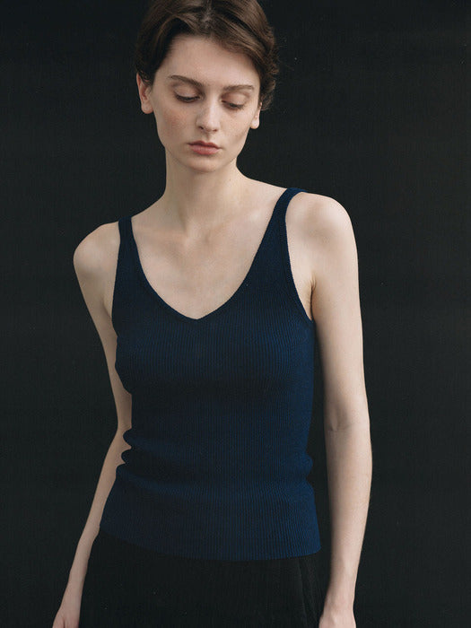 Haze v-neck sleeveless (Navy)