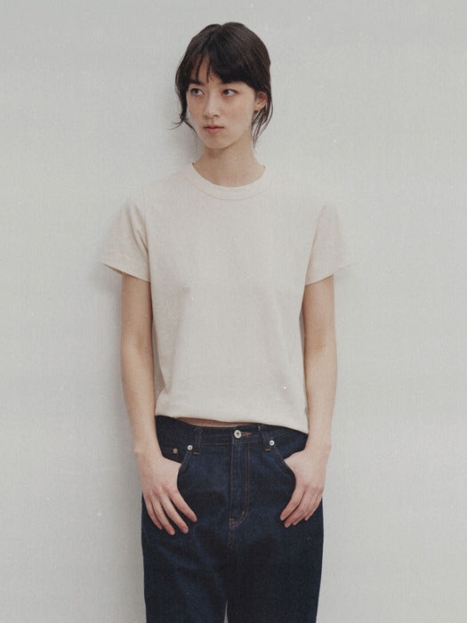 Standard washed t-shirt (Ivory)