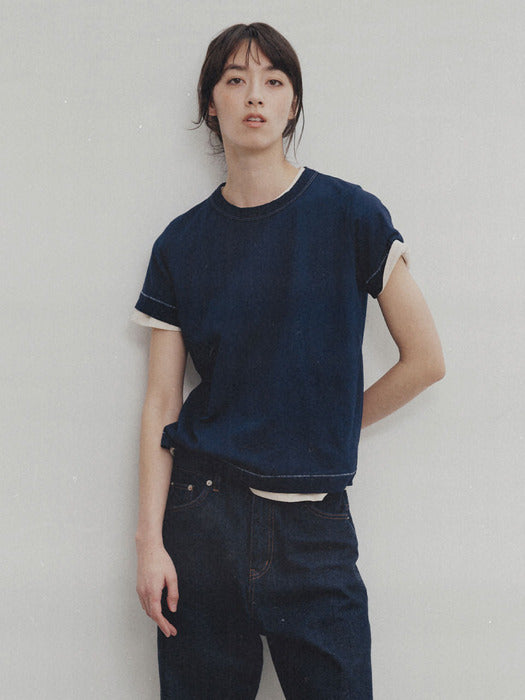 Standard washed t-shirt (Navy)