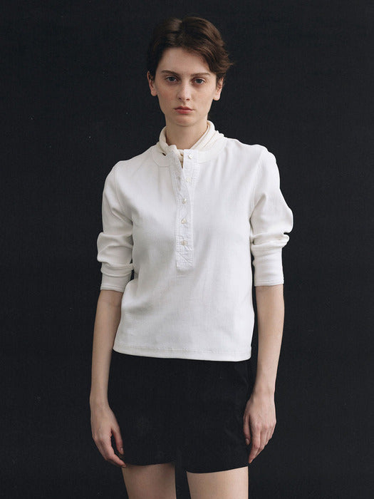 Vintage button t-shirt (White)