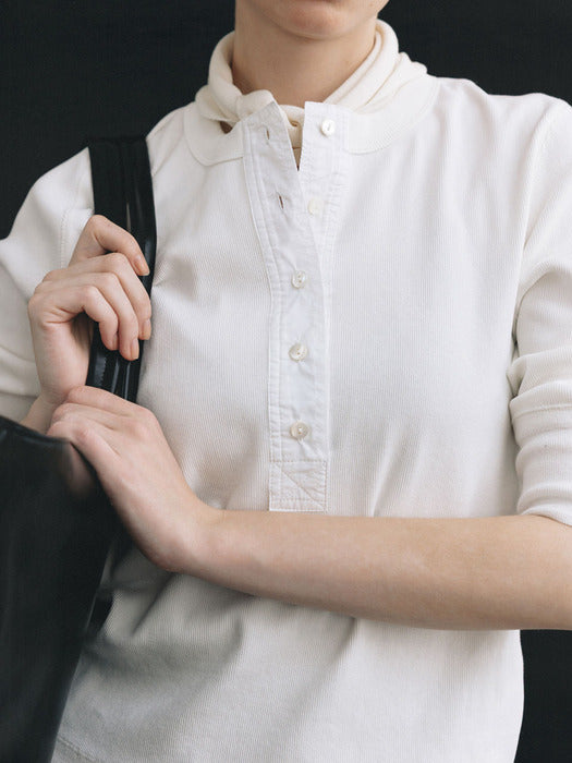 Nothing Written Vintage button t-shirt (White)