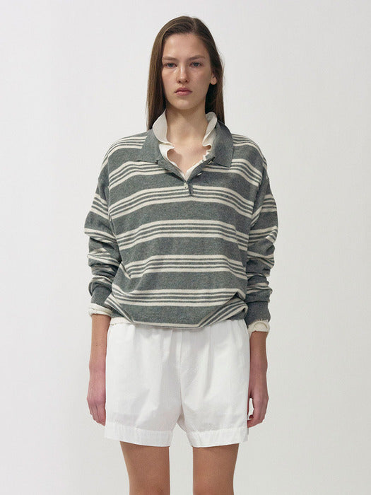 Nothing Written Kevin stripe pullover (Gray)