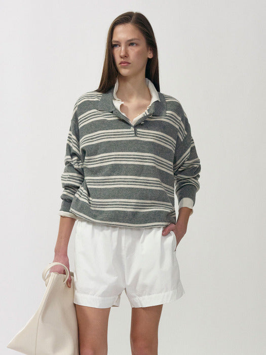 [nothing written] Kevin stripe pullover (Gray)