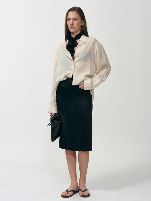 Muse satin skirt (Black)