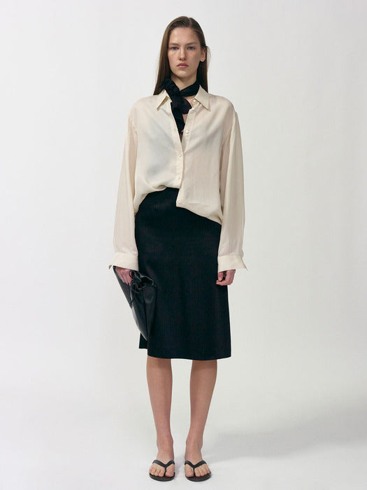 Muse satin skirt (Black)