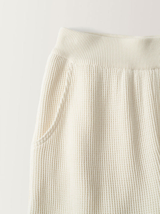 Waffle knit pants (Ivory)