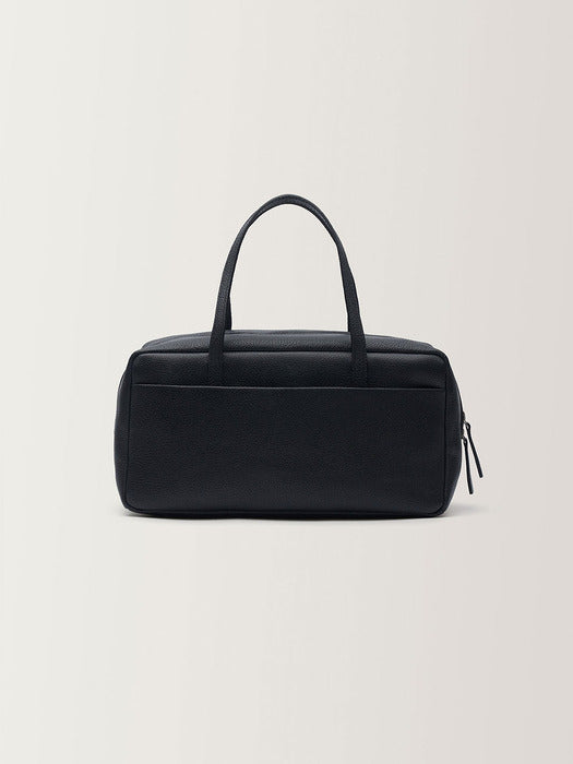 Pocket tote leather bag (Black)