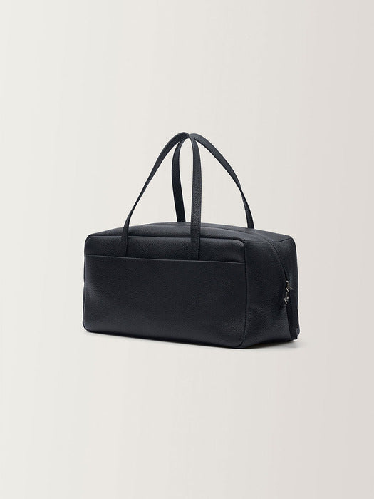 Pocket tote leather bag (Black)