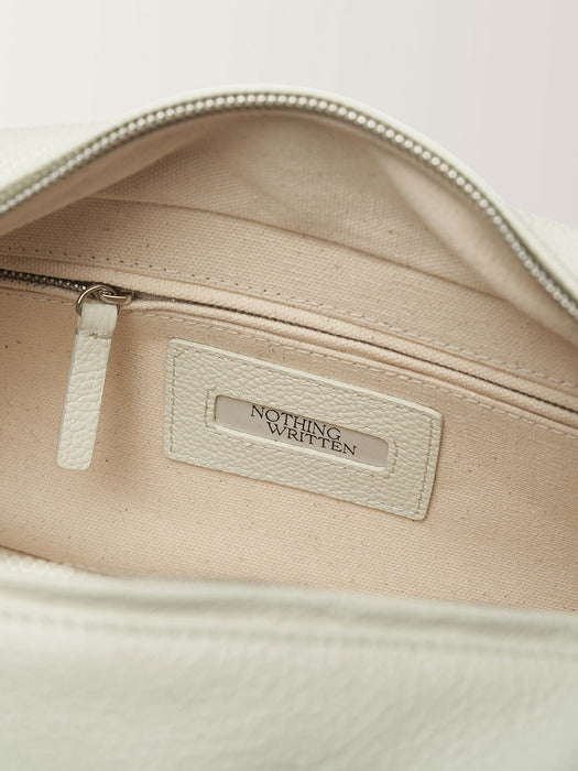 Pocket tote leather bag (Salt)