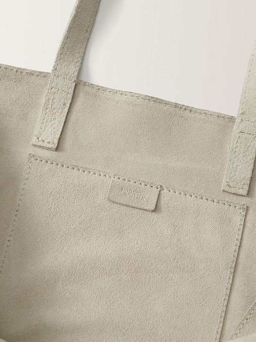 Cou suede shopper bag (White sand)