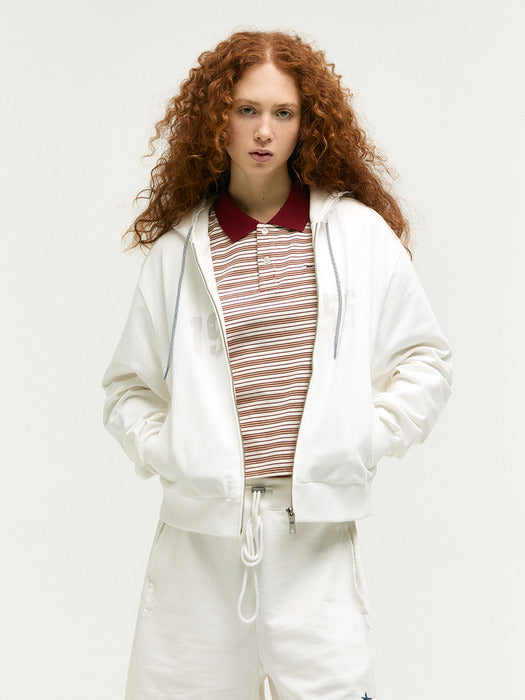 Margesherwood Lace Hood Zip-UP white
