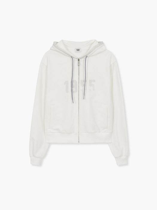 LACE HOOD ZIP-UP_white