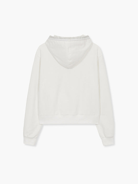LACE HOOD ZIP-UP_white