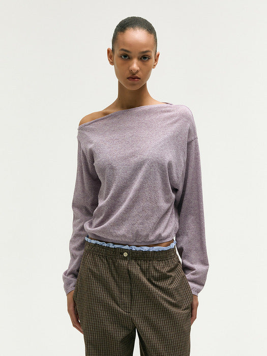 Margesherwood Off Shoulder Knit Top purple