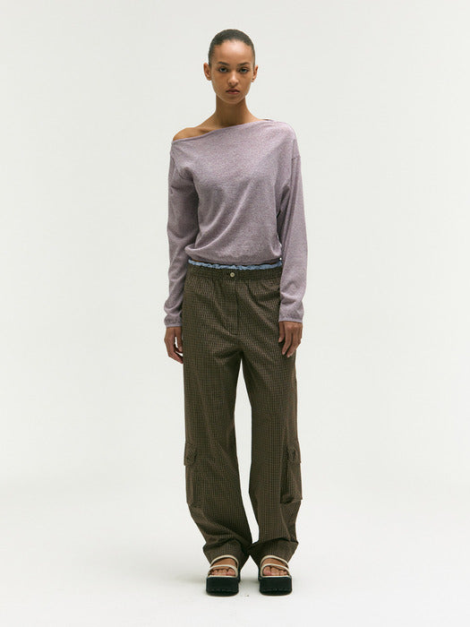 Margesherwood Off Shoulder Knit Top purple