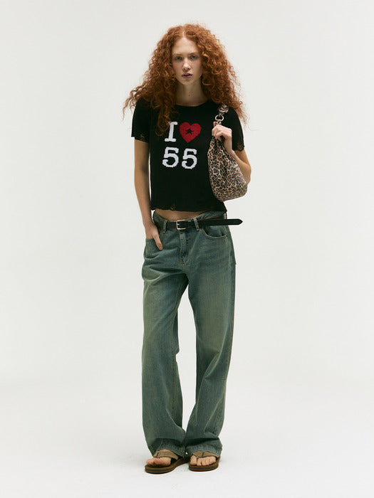 Margesherwood Heart Boucle Knit Top black