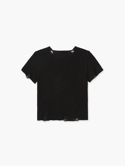 HEART BOUCLE KNIT TOP_black