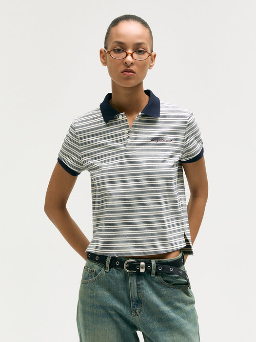 STRIPE PK T-SHIRT_navy