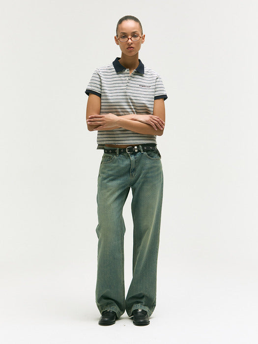 STRIPE PK T-SHIRT_navy