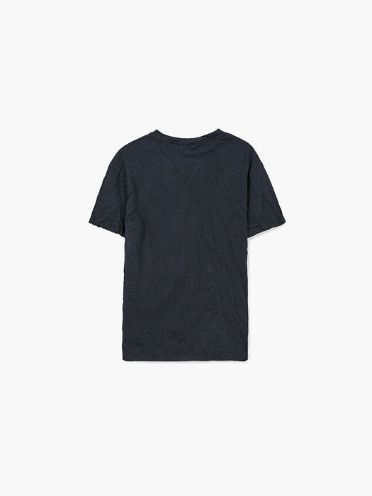 WRINKLE OVER-FIT T-SHIRT_navy