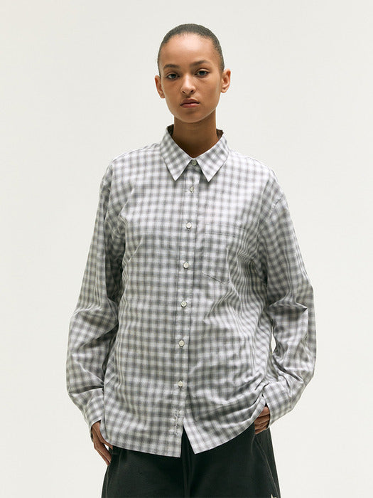 Margesherwood Windowpane Check Shirt grey