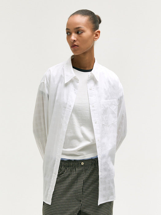 [Margesherwood] Cotton Dobby SHIRT_white