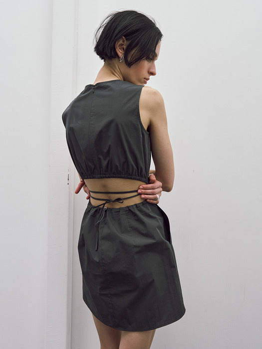 [raive] Back Open Tie Mini Dress VW5MO198_2color