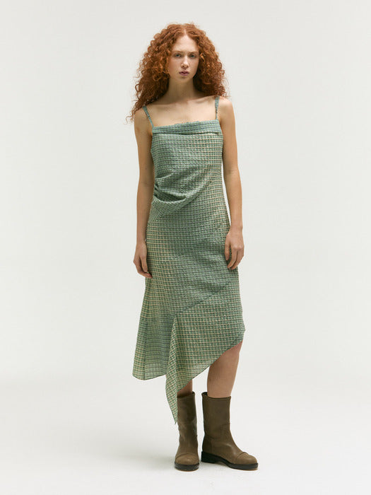 Margesherwood Bleached Check Dress mint