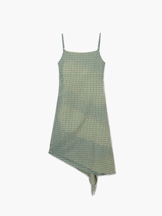 BLEACHED CHECK DRESS_mint