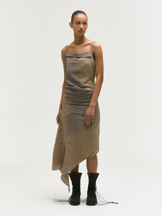 Margesherwood Bleached Check Dress beige