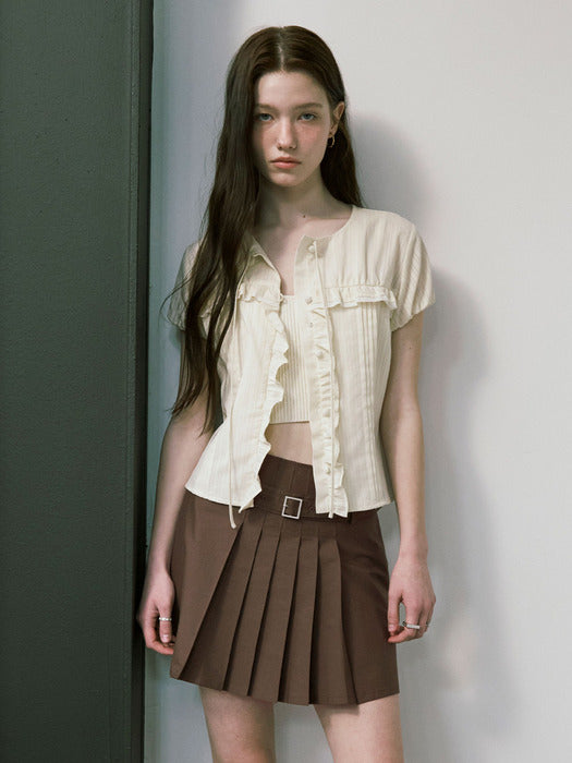 [raive] Pintucked Ruffle Blouse VW5MB128_2color
