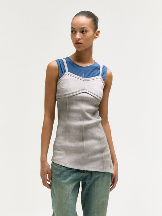 Margesherwood Washed Bustier Top light grey