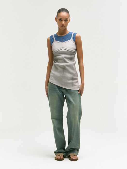 Margesherwood Washed Bustier Top light grey
